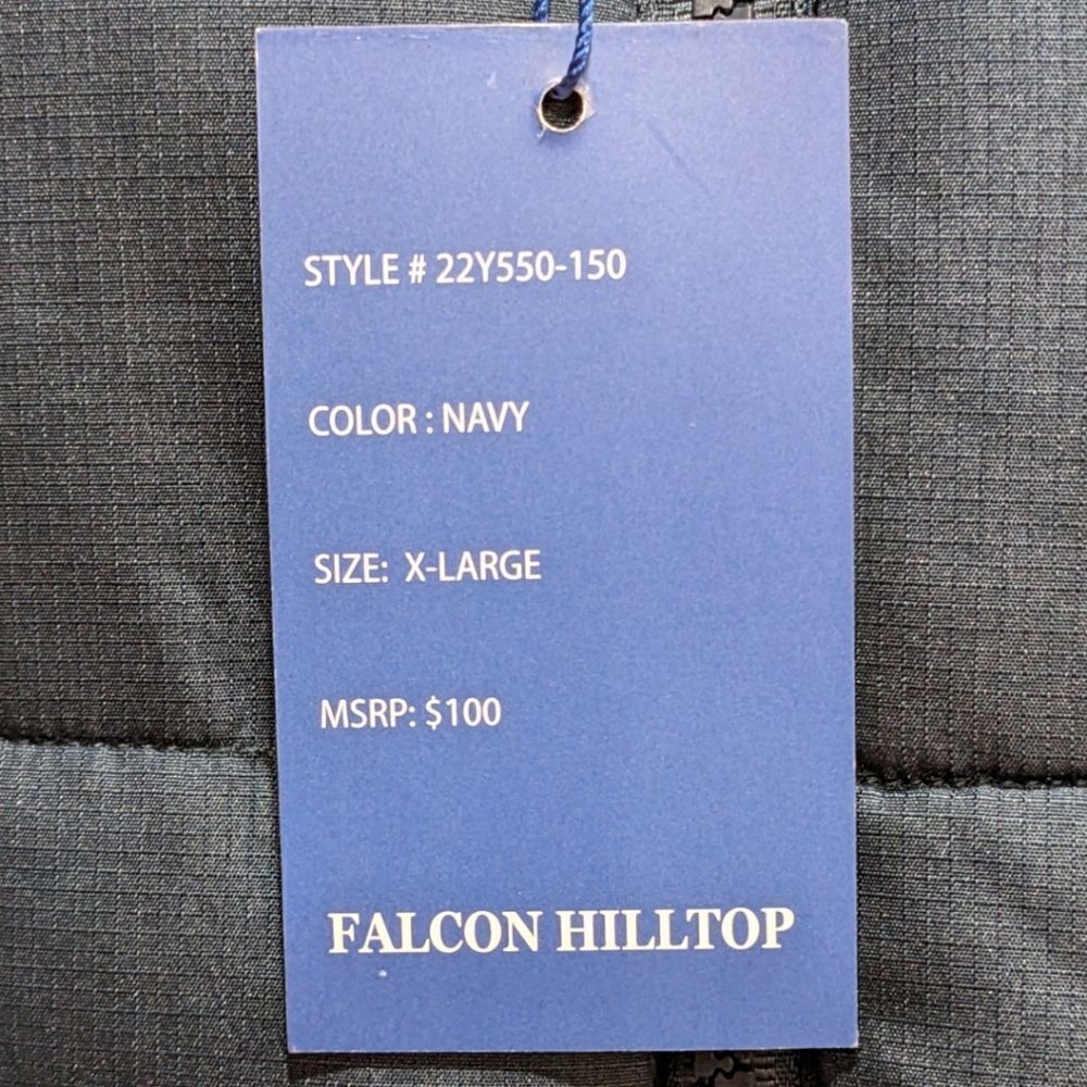 Falcon Hilltop Men's Sherpa Collar Padded Chest Pocket Jacket- Navy Size XL NWT - Picture 10 of 11